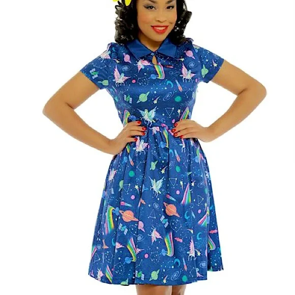 Lindy Bop Dresses Lindy Bop Helena Space Unicornpegasus Dress